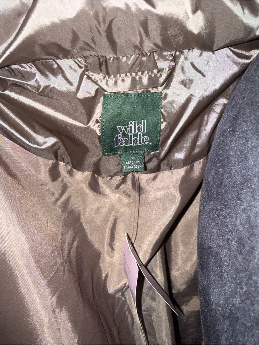 wild fable Shiny Taupe Puffer Jacket - Picture 2 of 3